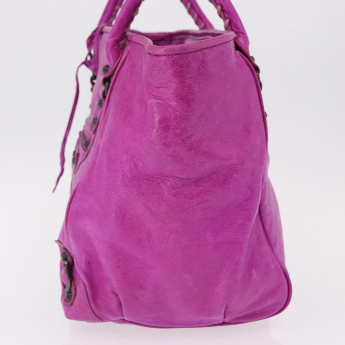 Balenciaga Classic Studs Sunday Tote Leather, Purple, Leather, Handbag