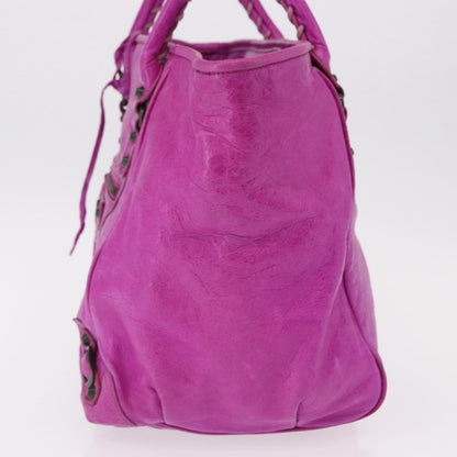 Balenciaga Classic Studs Sunday Tote Leather, Purple, Leather, Handbag
