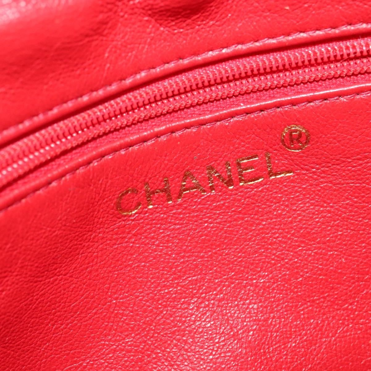 Chanel Vintage Zip Belt Quilted Caviar, Red, Leather, Shoulder Bag