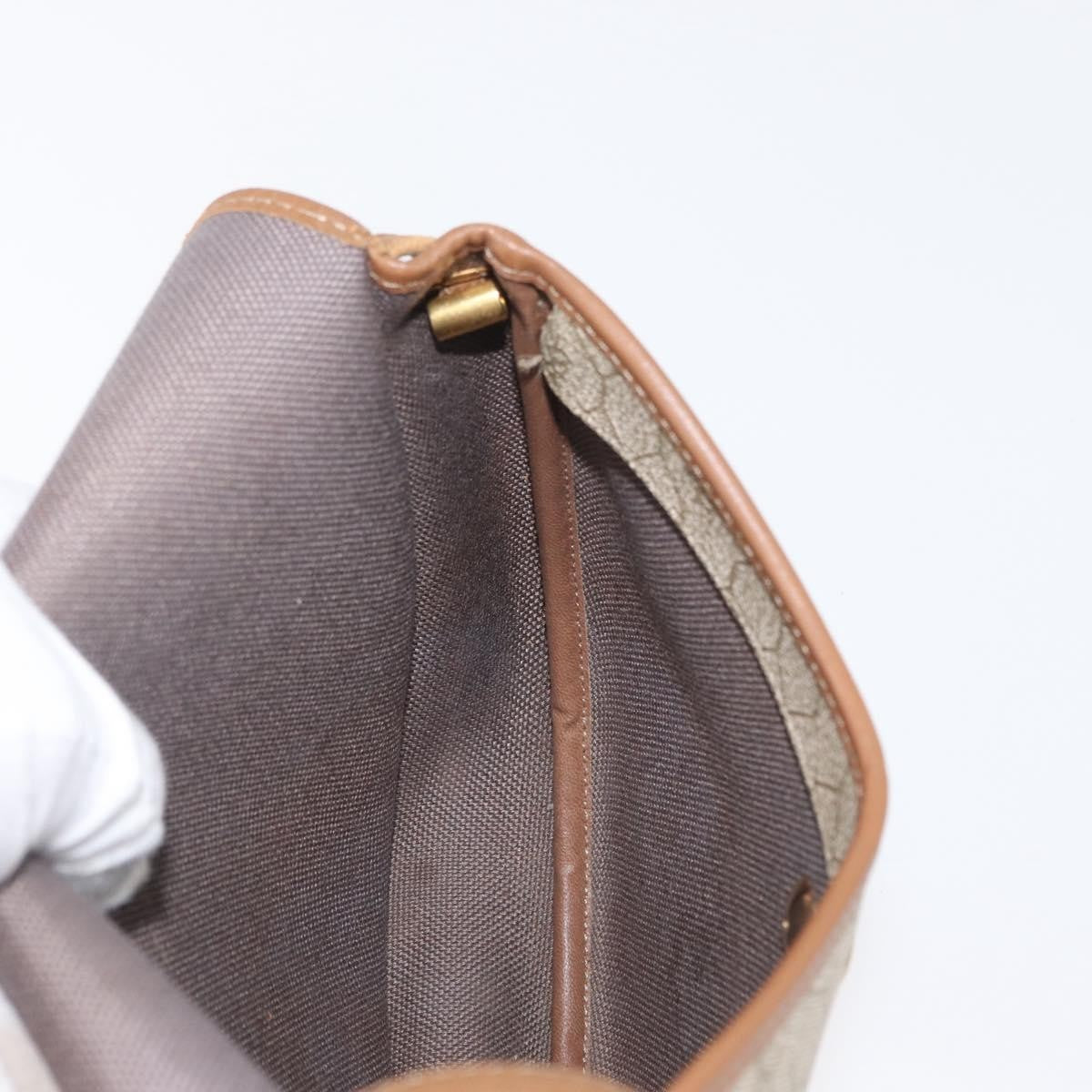 Christian Dior Vintage Honeycomb Flap Canvas and Leather, Beige, Canvas, Shoulder Bag