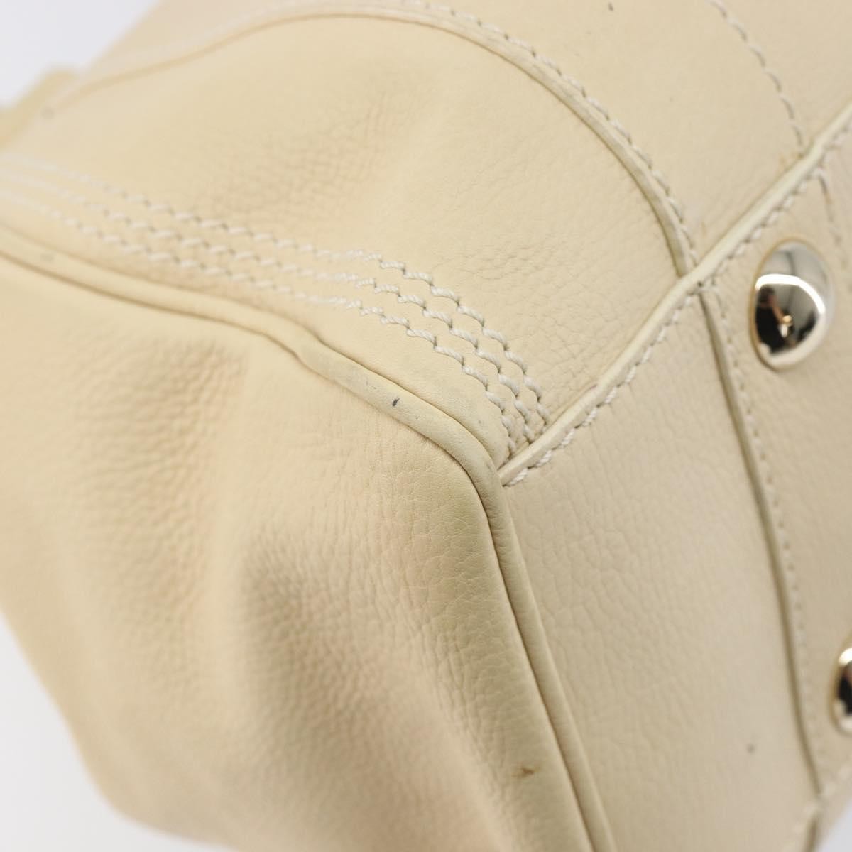 Celine Vintage Kisslock Frame Leather, Beige, Leather, Handbag