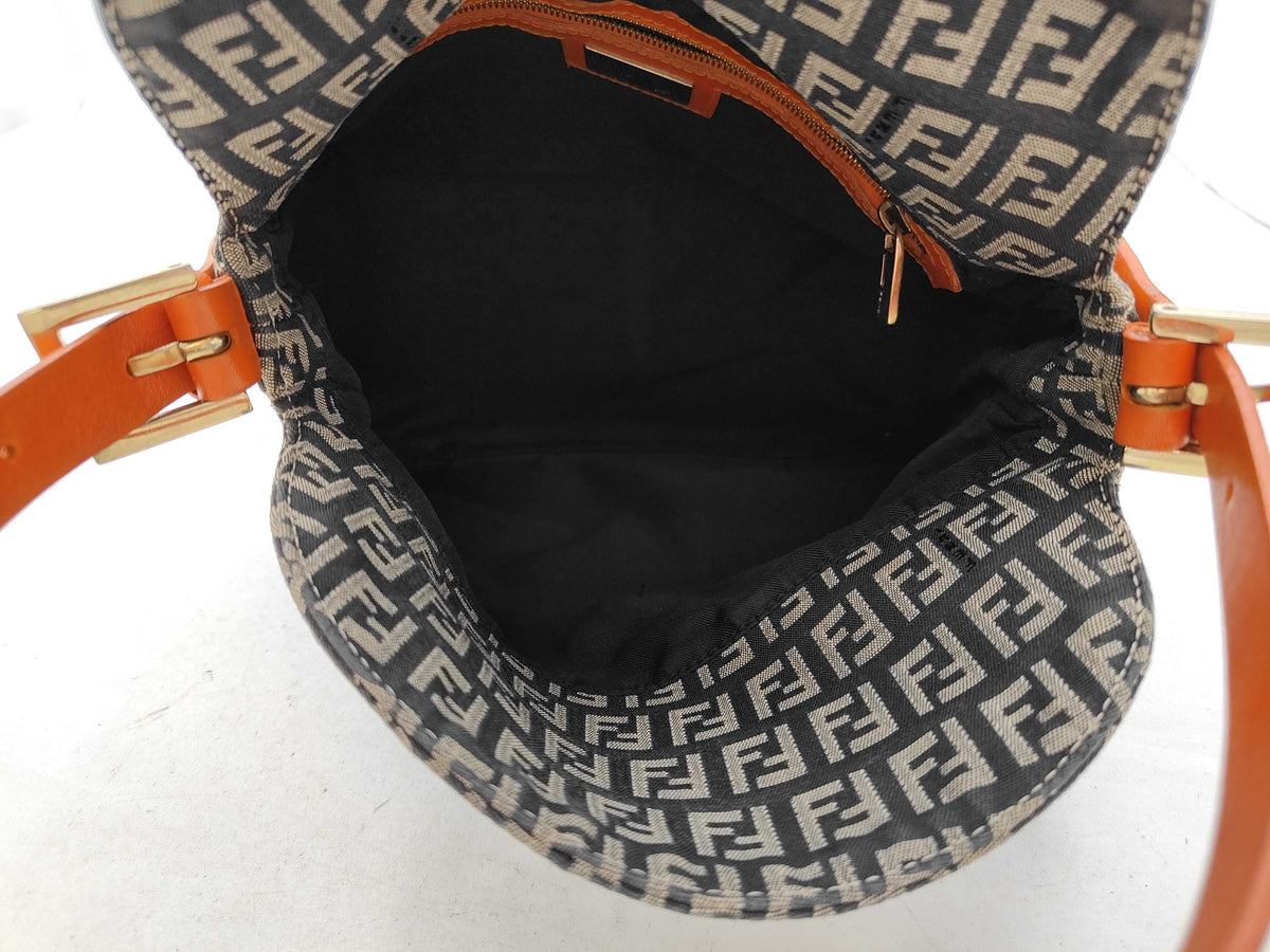 Fendi Zucchino Canvas Mamma Baguette Canvas, Khaki, Canvas, Shoulder Bag