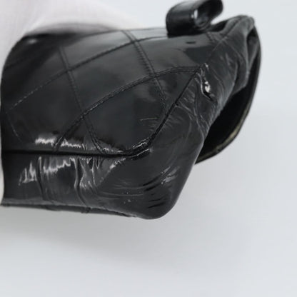 Chanel CC Flap Belt Quilted Lambskin, Black, Patent Leather, Clutch