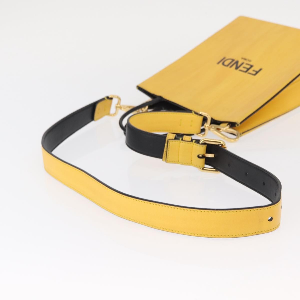 Fendi Pack Shopping Leather, Yellow, Leather, Handbag