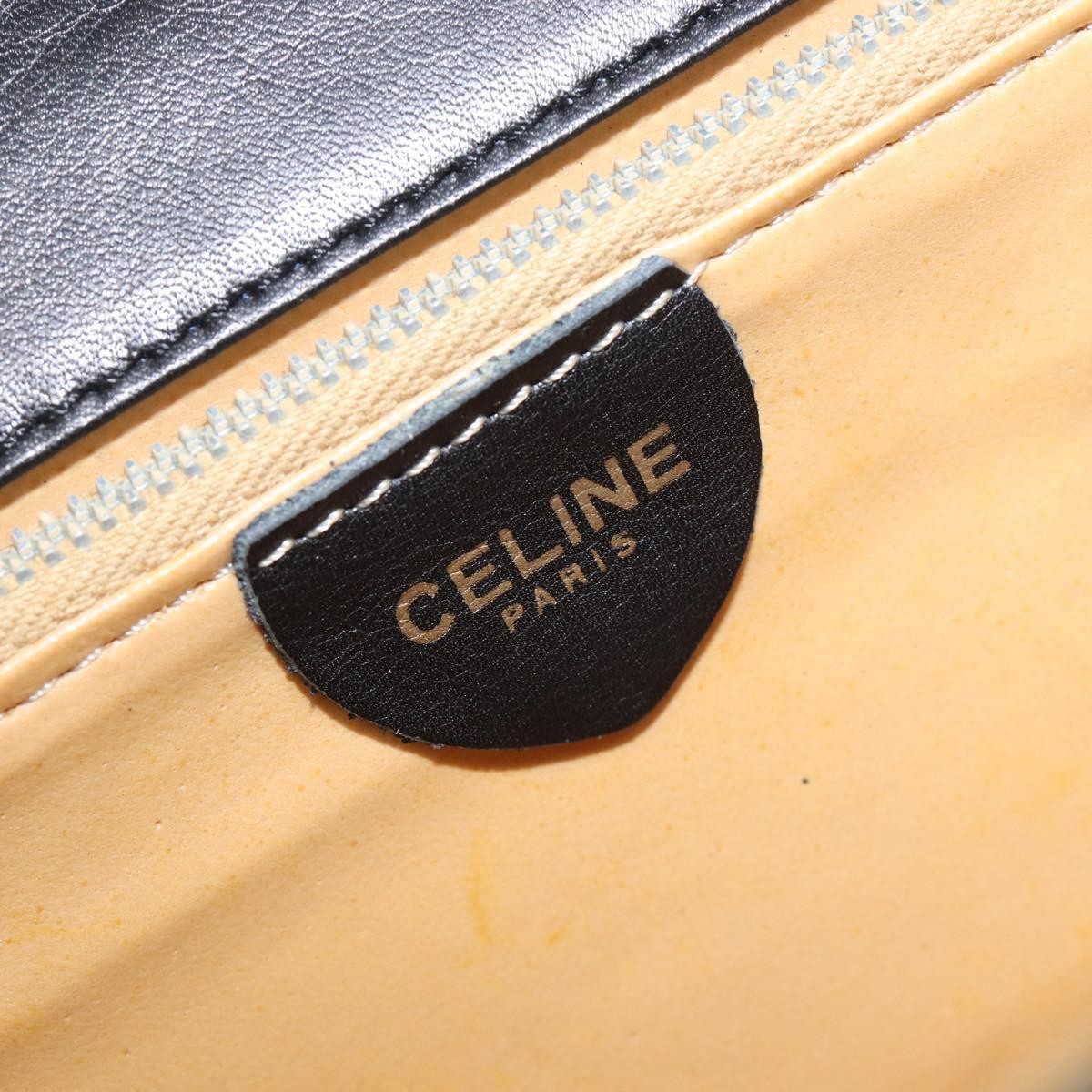 Celine Shoulder Leather, Black, Leather, Shoulder Bag