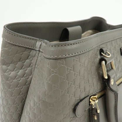 Gucci Zip Pocket Soft Microguccissima Leather, Gray, Leather, Tote Bag