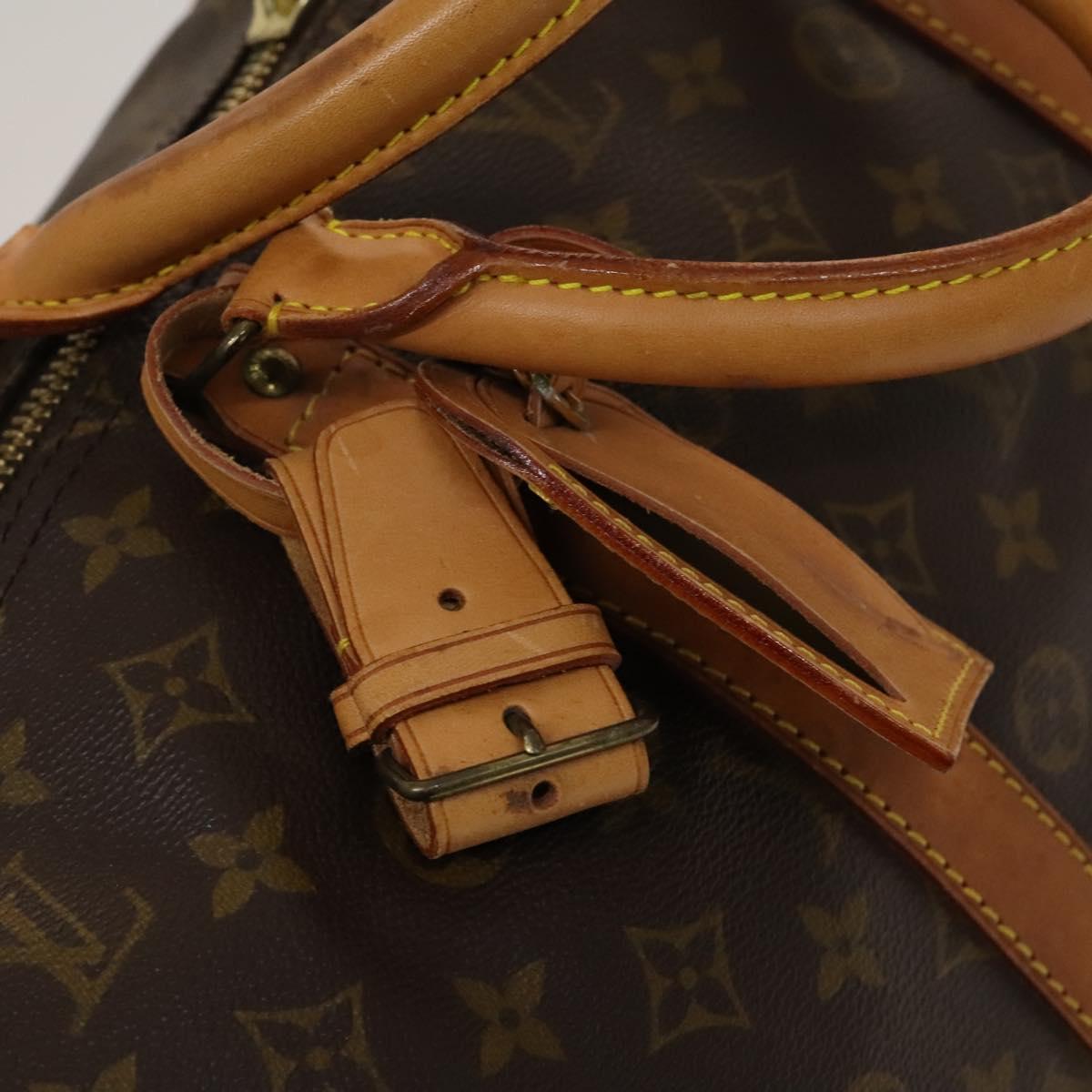 Louis Vuitton Keepall Bandouliere Bag Monogram Canvas, BROWN, LEATHER, Travel bag