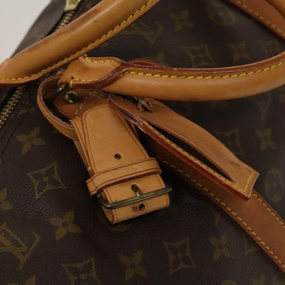 Louis Vuitton Keepall Bandouliere Bag Monogram Canvas, BROWN, LEATHER, Travel bag
