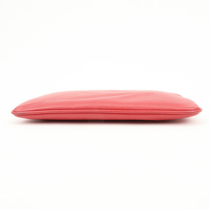 Balenciaga Everyday Logo Printed Leather, Red, Leather, Clutch