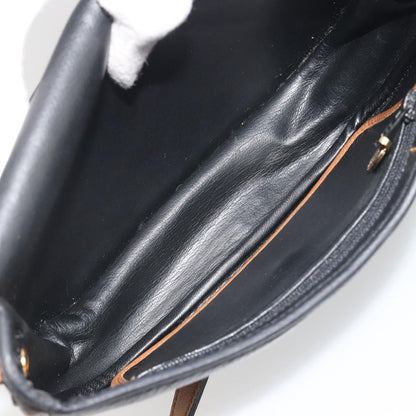 Christian Dior Vintage CD Flap Leather, Black, Leather, Shoulder Bag