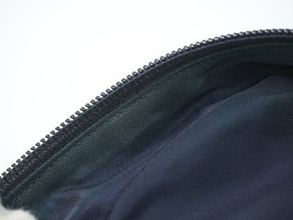 Christian Dior Saddle Zip Diorissimo Canvas, Navy, Canvas, Clutch