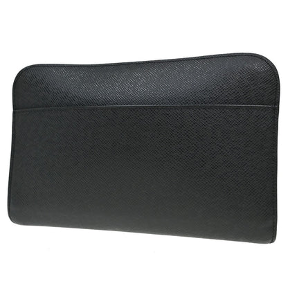 Louis Vuitton Pochette Baikal Clutch Taiga Leather, Black, Leather, Clutch