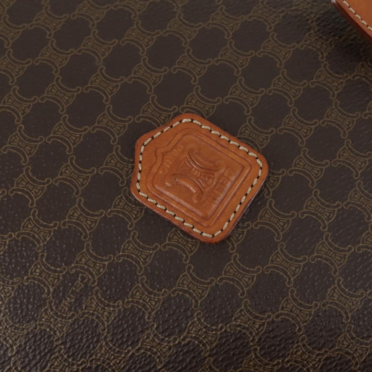 Celine Vintage Macadam Shopper Tote Coated Canvas, Brown, Canvas, Tote Bag
