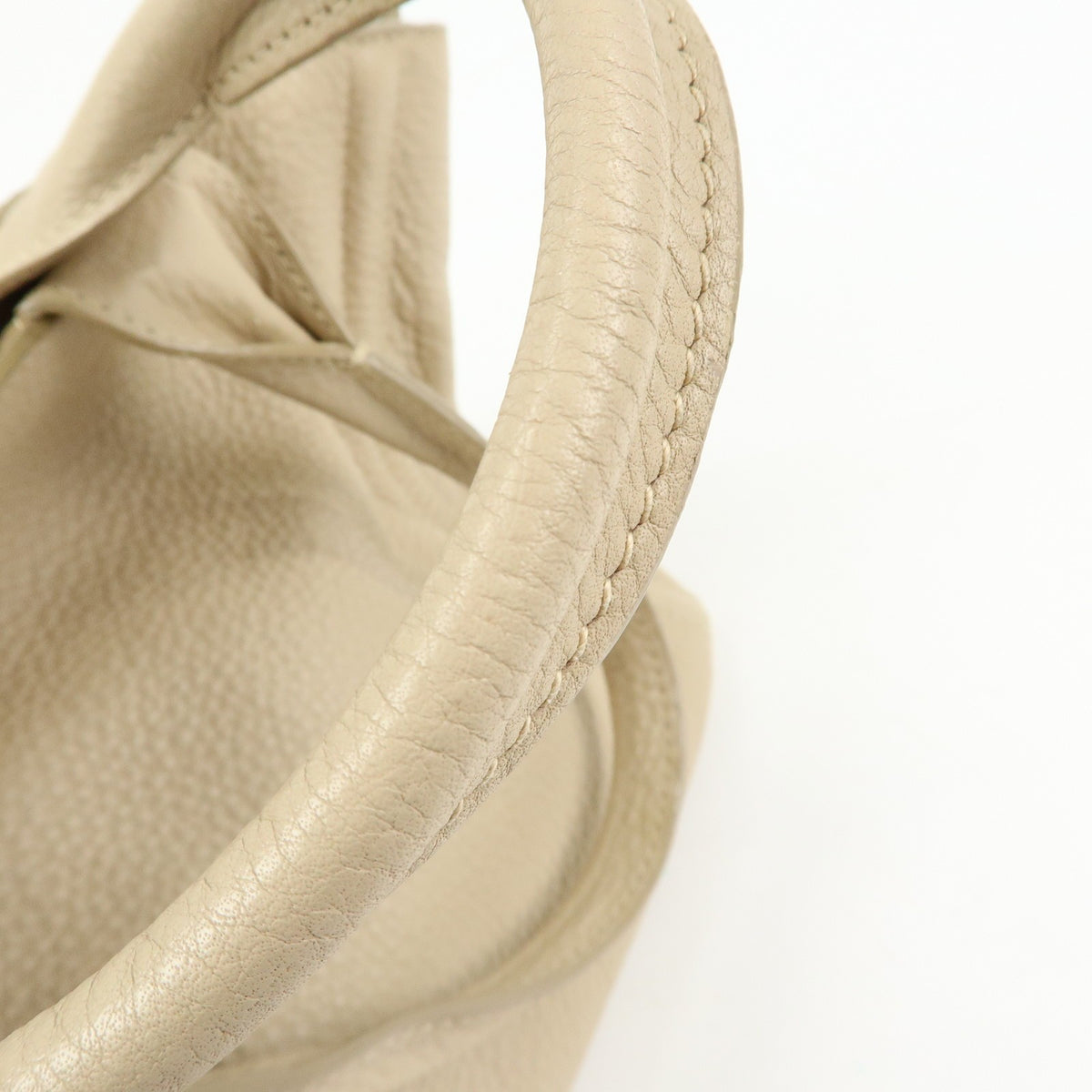 Prada Canapa Vitello Daino, Beige, Leather, Tote Bag