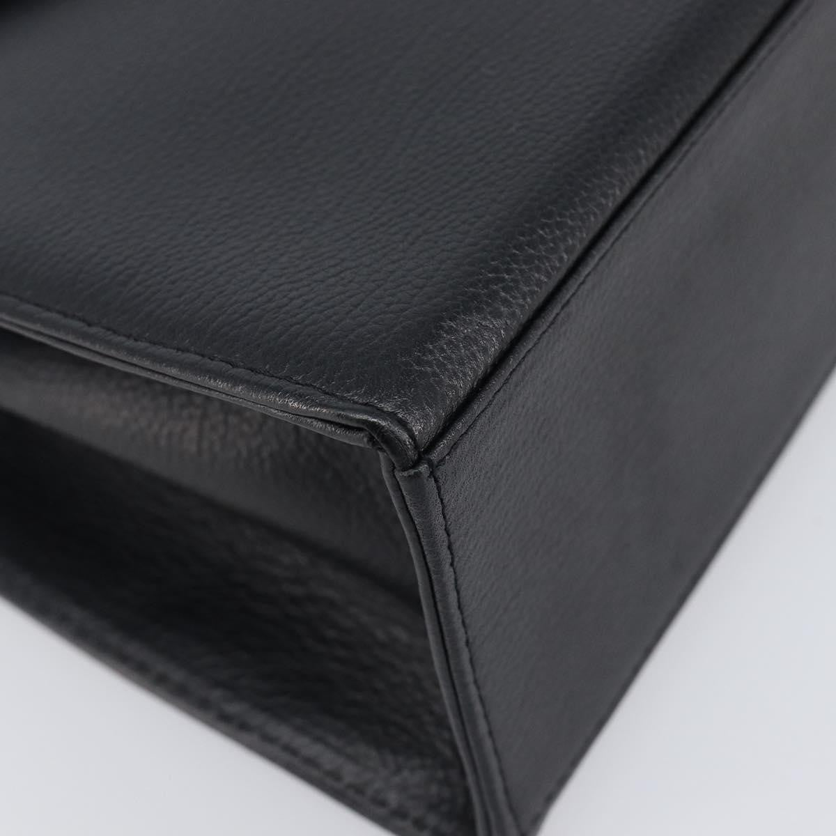 Saint Laurent Vintage Flap Top Handle Bag Caviar Leather, Black, Leather, Handbag