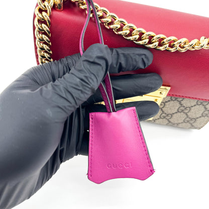 Gucci Padlock Clutch GG Canvas and Leather, Beige, Canvas, Clutch