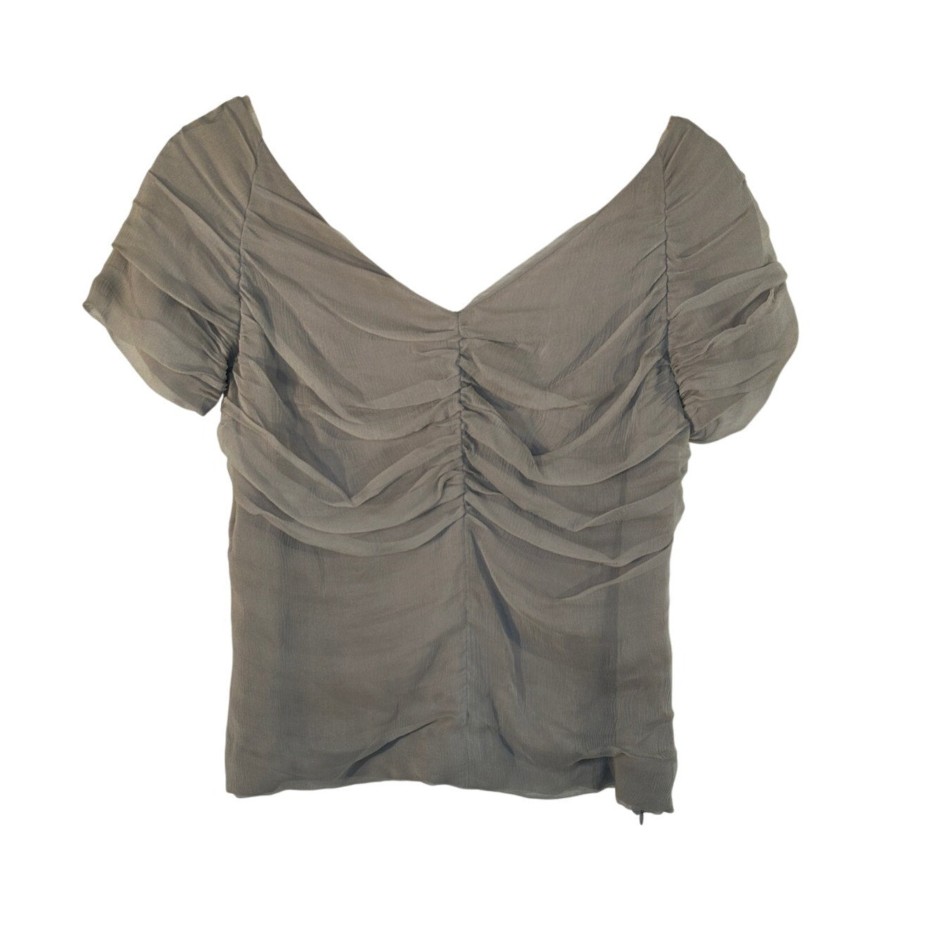 DRIES VAN NOTEN Ruched Blouse Gray