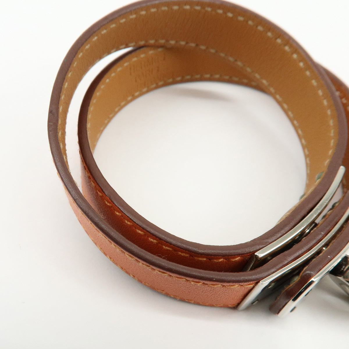 Hermes Kelly Double Tour Leather, Orange, Leather, Bracelet