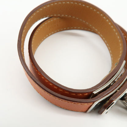 Hermes Kelly Double Tour Leather, Orange, Leather, Bracelet
