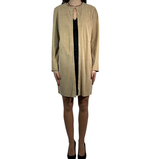 DROMe Suede Leather Coat Sand Beige