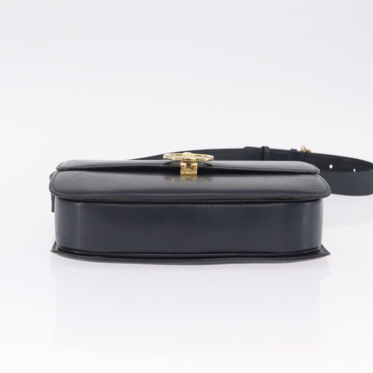 Celine Shoulder Leather, Navy, Leather, Shoulder Bag