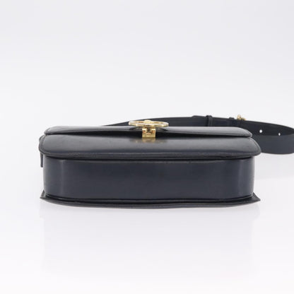 Celine Shoulder Leather, Navy, Leather, Shoulder Bag