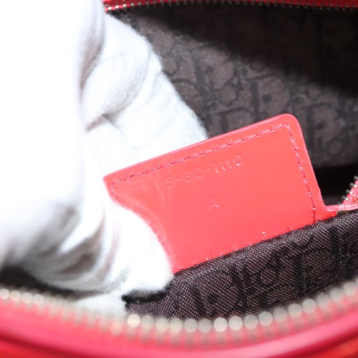 Christian Dior Vintage Lady Dior Patent Patent leather, "red + Silver", Patent Leather, Handbag