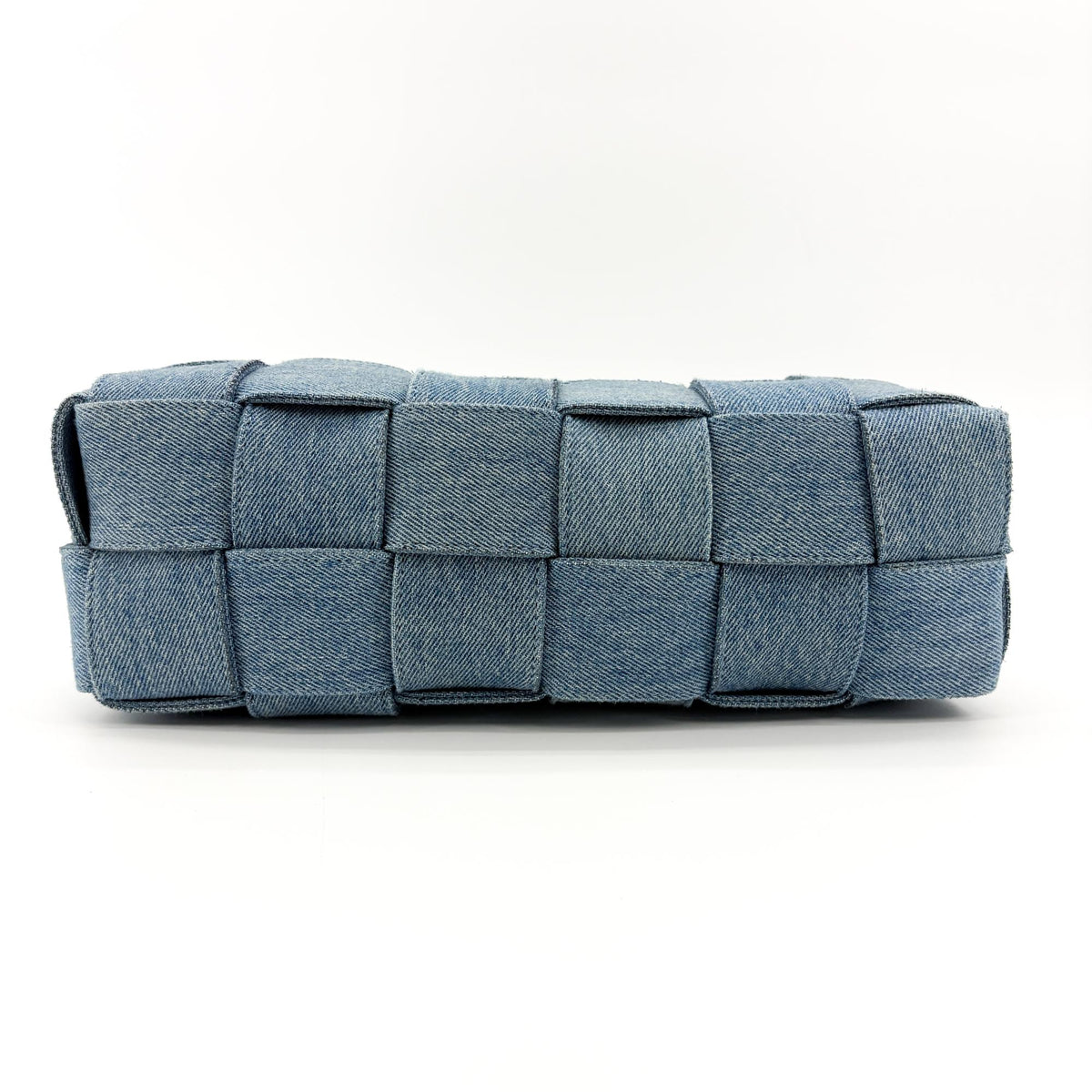 Bottega Veneta Cassette Maxi Intrecciato Denim, Blue, Denim, Crossbody Bag