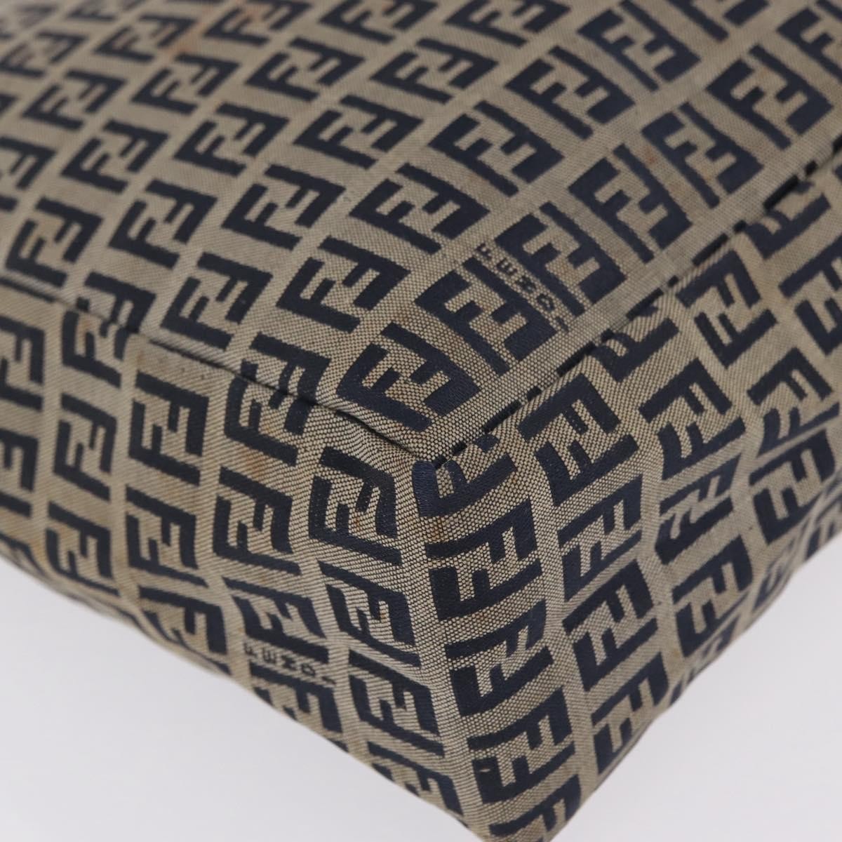 Fendi Vintage Shopping Zucchino Canvas, Navy, Canvas, Tote Bag