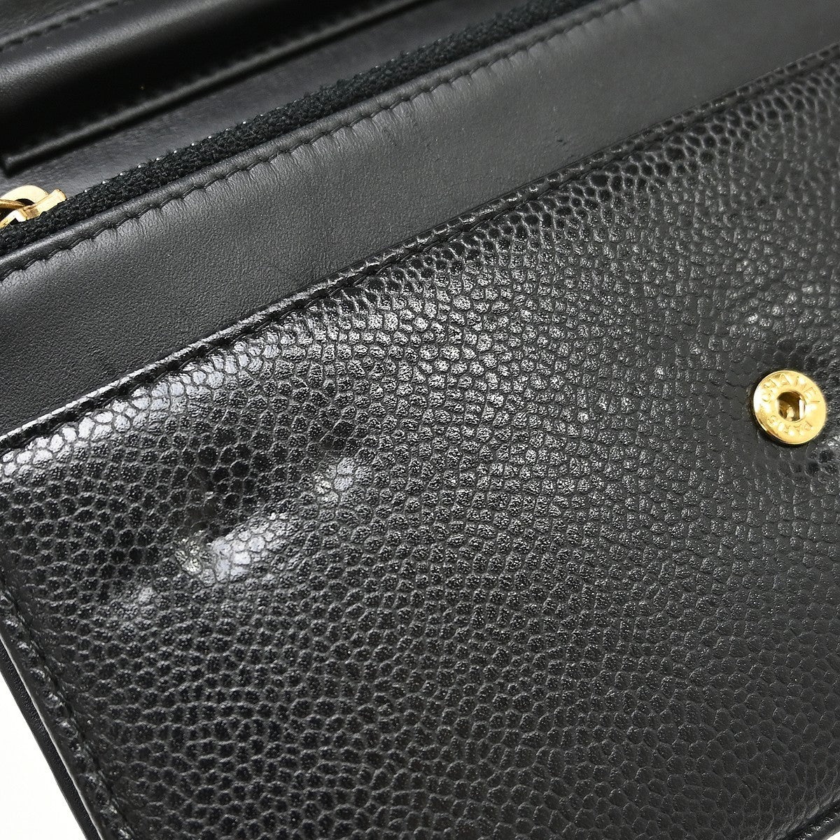 Chanel Wallet on Chain Caviar, Black, Leather, Clutch