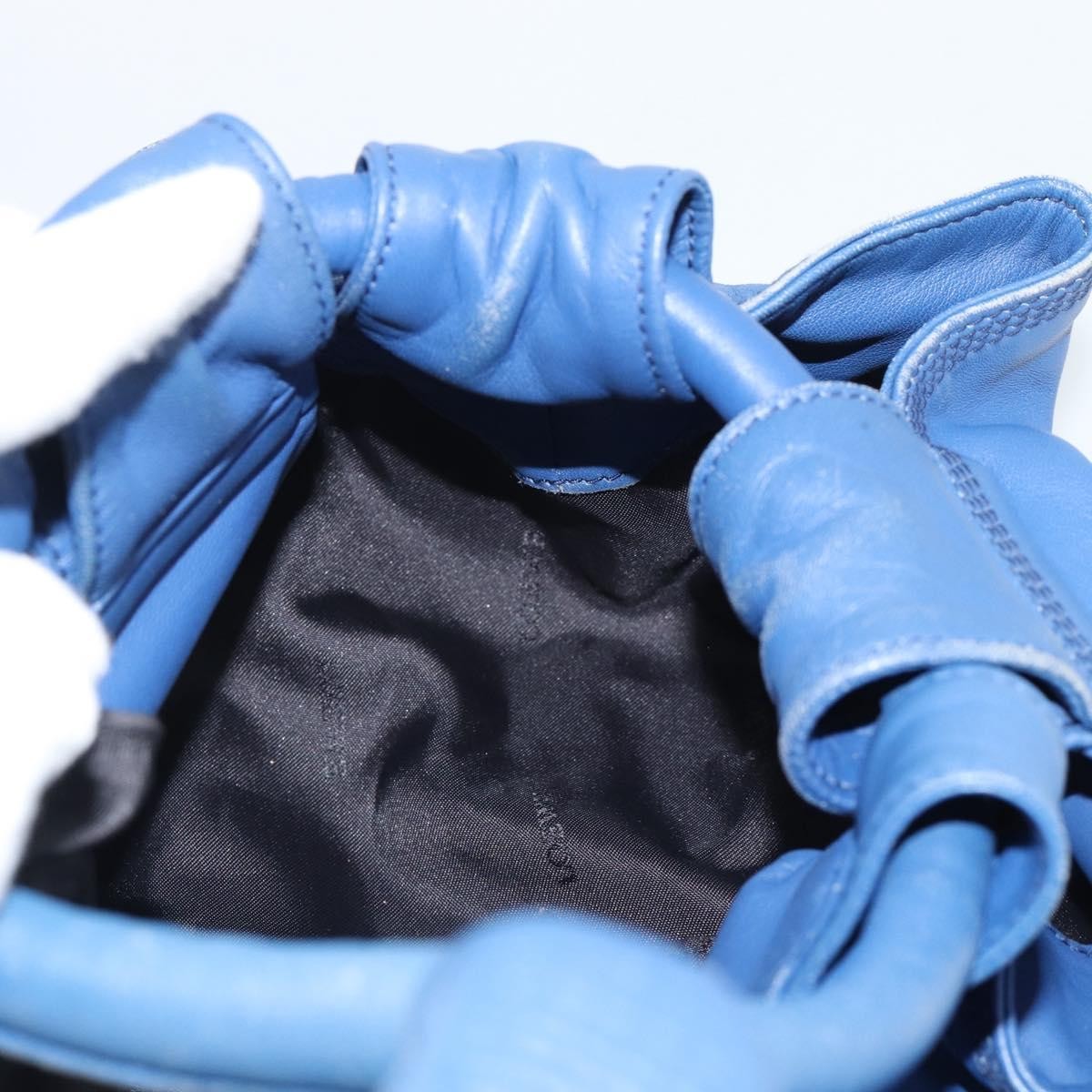 Loewe Anagram Logo Nappa Aire Hand Leather, Blue, Leather, Handbag