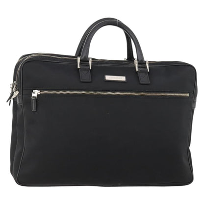 Burberry Front Zip Pocket Convertible Leather, Black, Nylon, Briefcase
