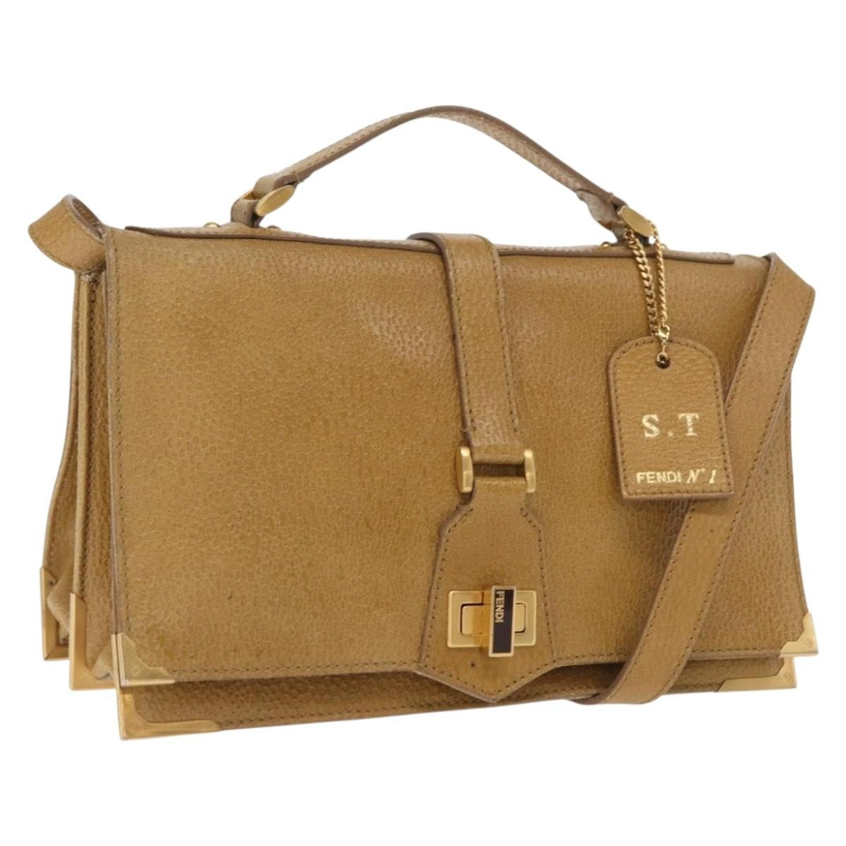 Fendi Classico No. 1 Zucca Canvas, Brown, Leather, Handbag