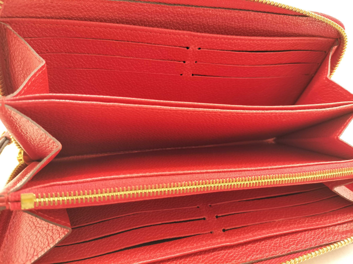 Louis Vuitton Zippy Monogram Empreinte Leather, Red, Leather, Wallet