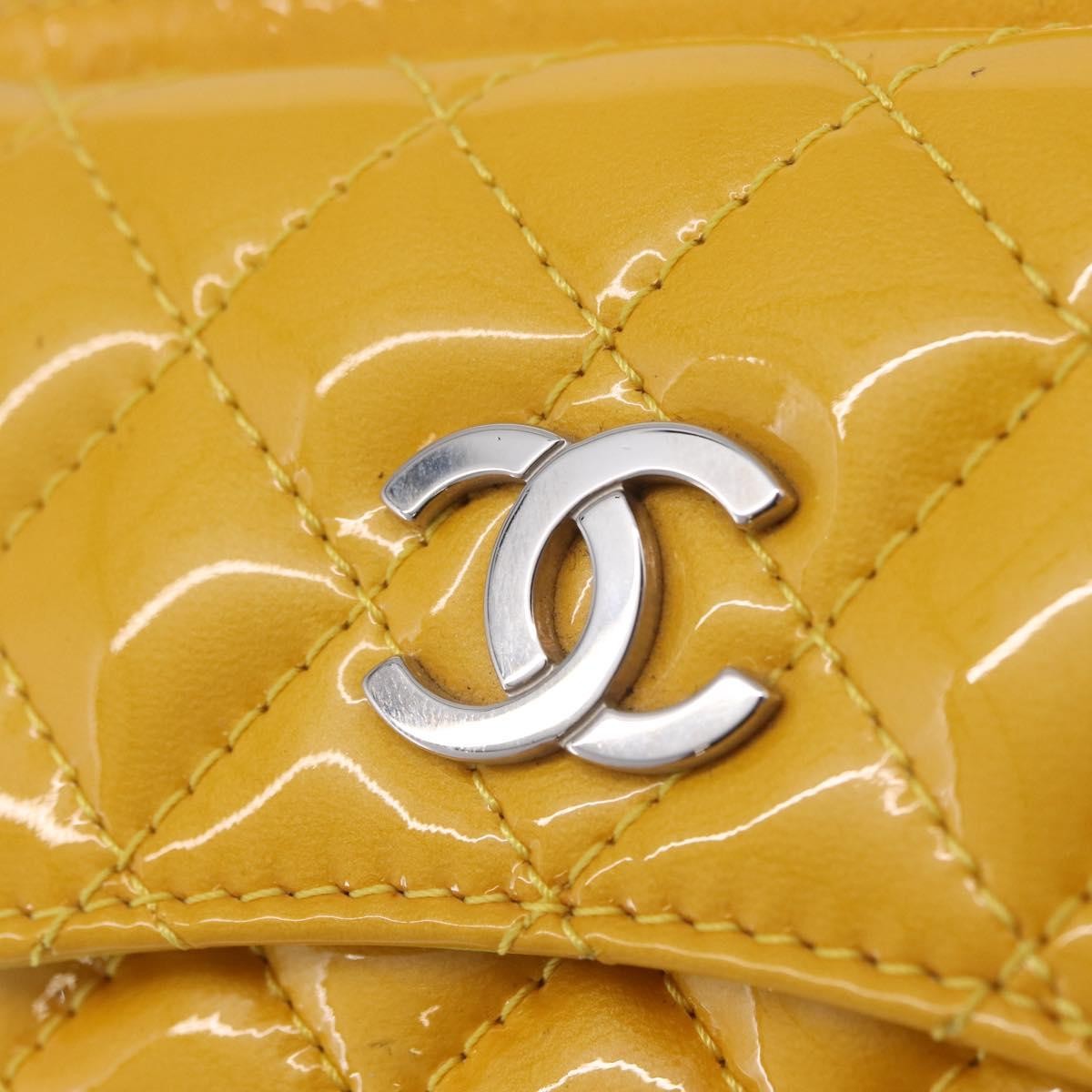 Chanel Pocket Box Camera Case Quilted Patent, Yellow, Patent Leather, Crossbody Bag