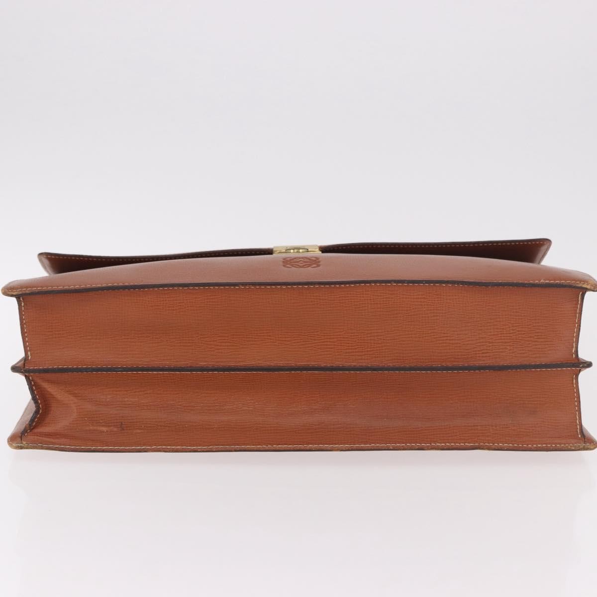 Loewe Anagram Business Leather, Brown, Leather, Briefcase