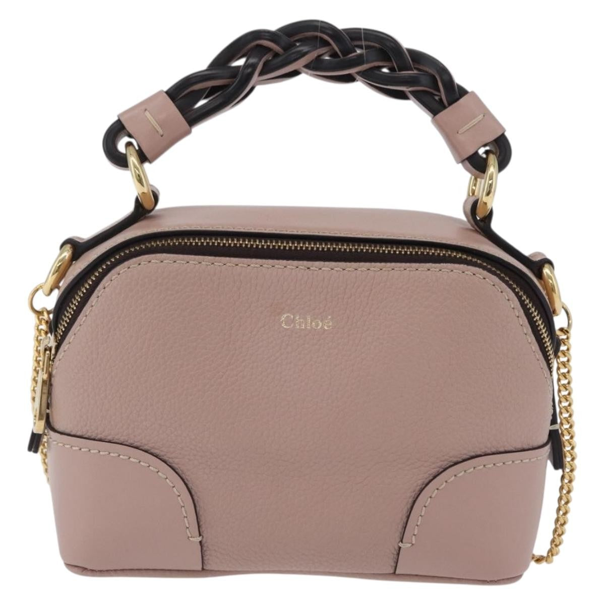 Chloe Daria Chain Leather, Pink, Leather, Handbag