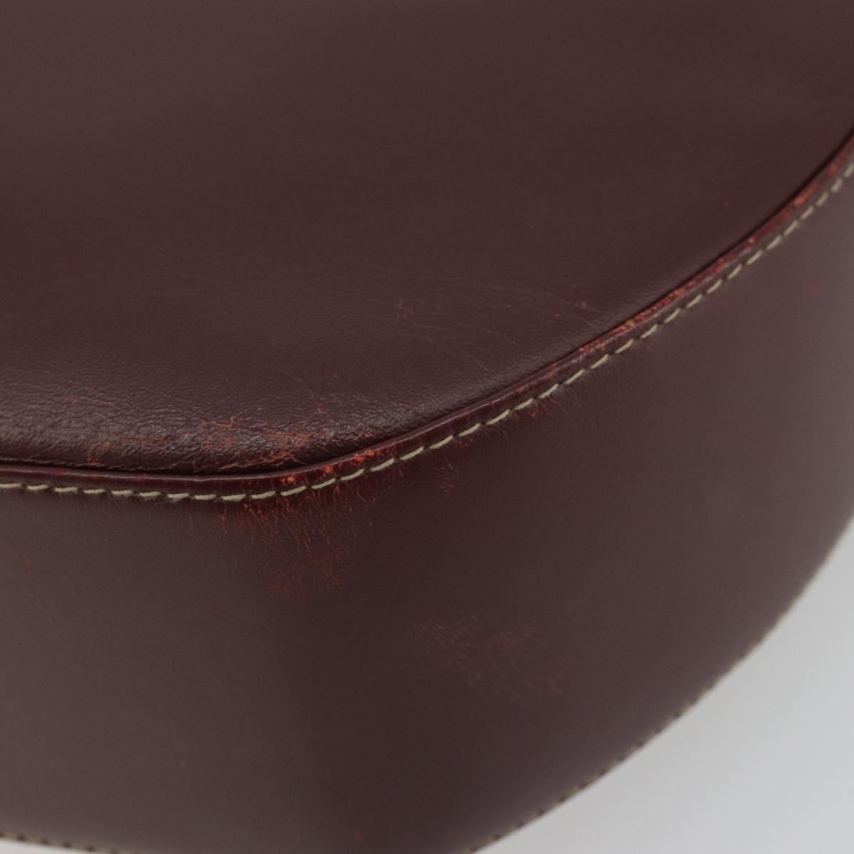 Cartier Vintage must de Cartier Leather, Burgundy, Leather, Shoulder Bag