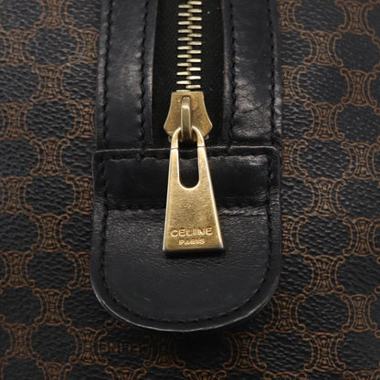 Celine Vintage Duffle Macadam Coated Canvas, Black, Canvas, Handbag