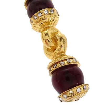 Chanel Vintage CC Pendant Drop Metal with Gripoix, Multicolour, Gold Plated, Necklace