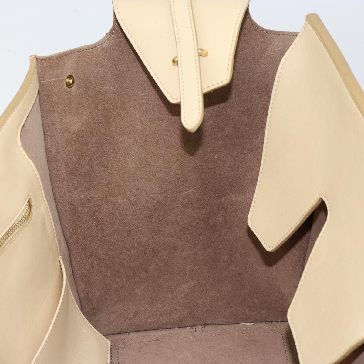 Celine Tie Tote Leather, Beige, Leather, Tote Bag