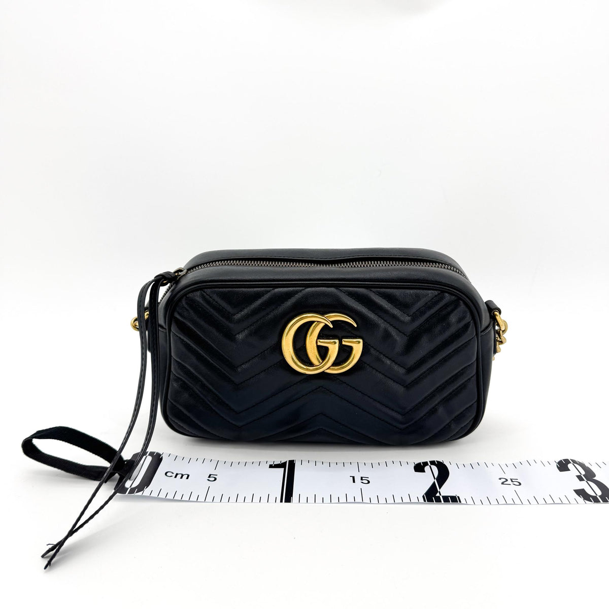 Gucci GG Marmont Matelasse Leather, Black, Leather, Shoulder Bag