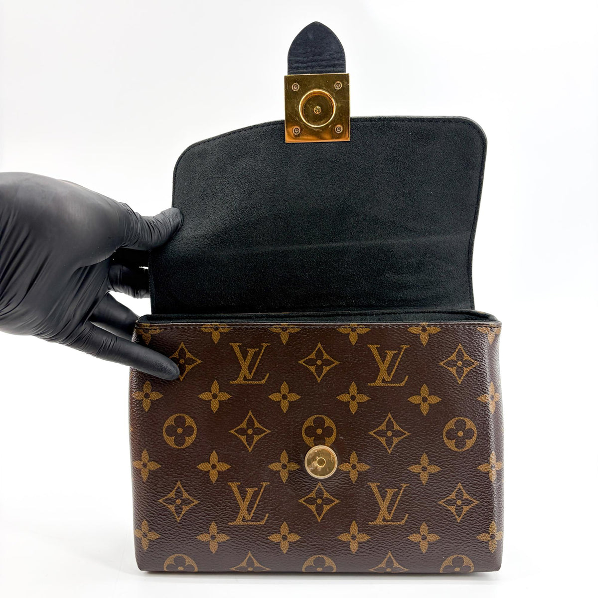 Louis Vuitton Locky Monogram Canvas with Leather, Black, Canvas, Handbag