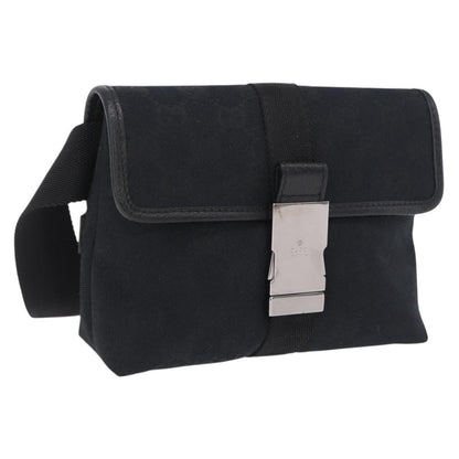 Gucci Buckle Waist GG Canvas, Black, Canvas, Handbag