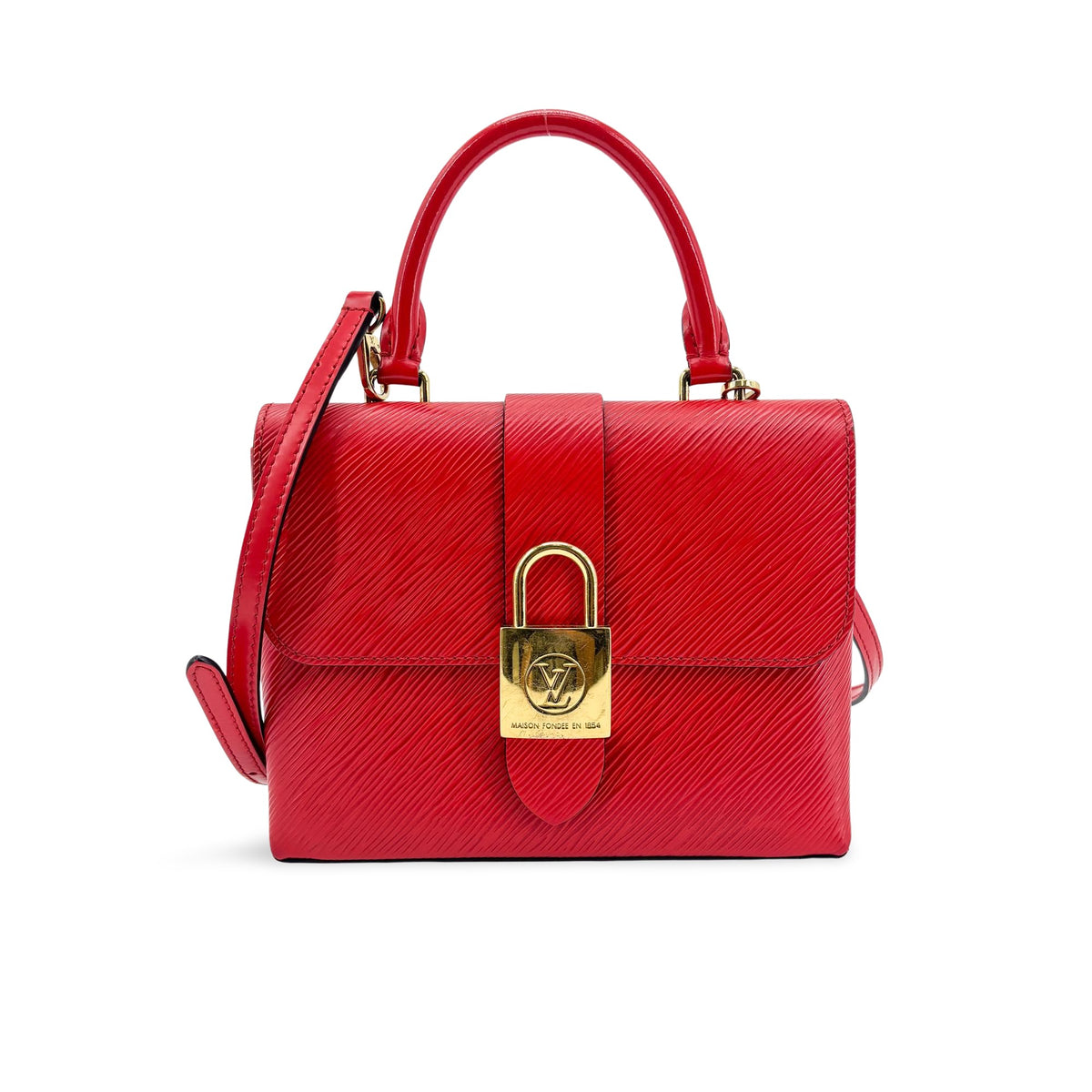 Louis Vuitton Locky Epi Leather, Red, Leather, Handbag