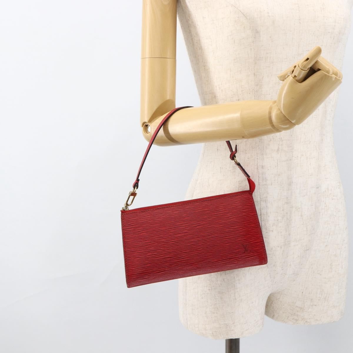 Louis Vuitton Pochette Accessoires Epi Leather, Red, Leather, Clutch