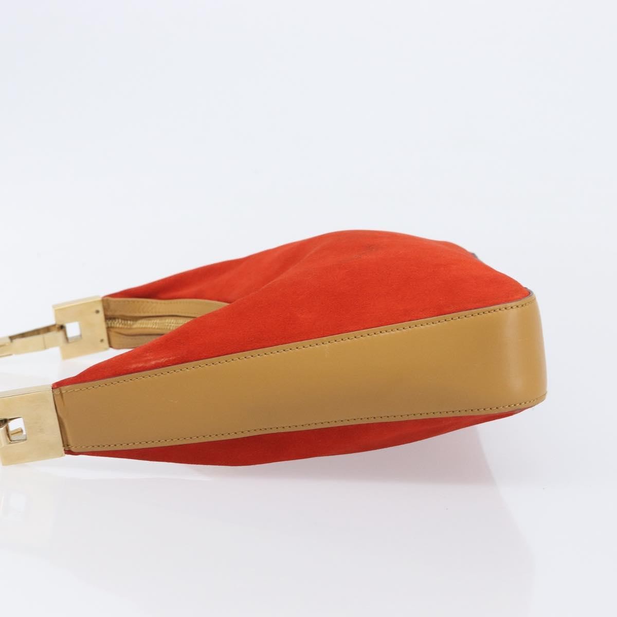 Gucci Vintage Zip Hobo Leather & Suede, Red, Suede, Shoulder Bag