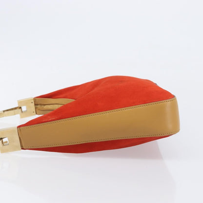 Gucci Vintage Zip Hobo Leather & Suede, Red, Suede, Shoulder Bag