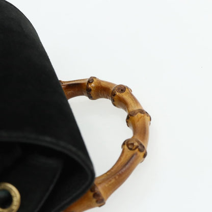 Gucci Gucci bamboo daim, Black, Suede, Backpack