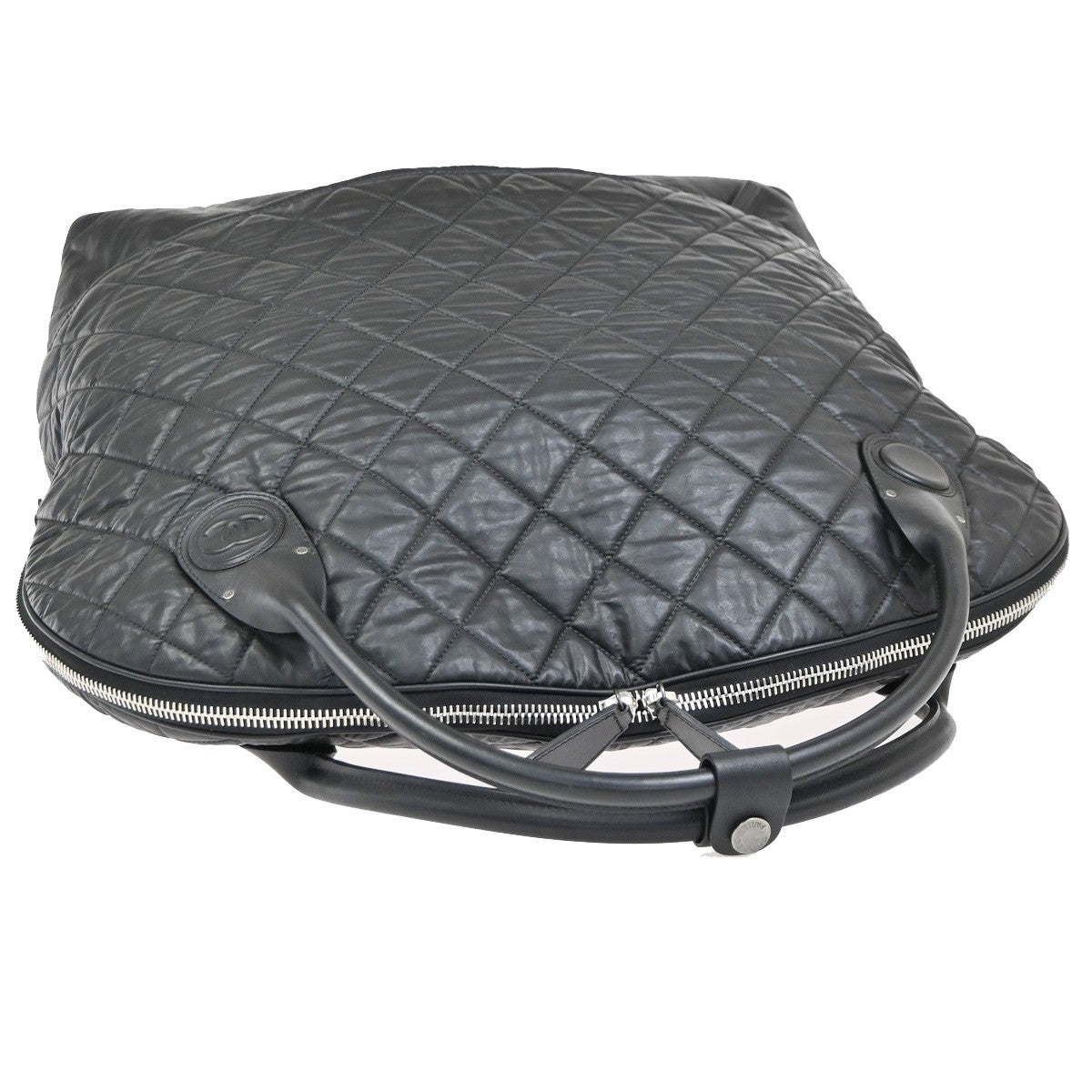 Chanel Horizontal Sport Weekender Quilted Coated Canvas, Black, Nylon, Travel Bag